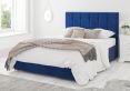 Hemsley Ottoman Plush Velvet Navy Compact Double Bed Frame Only