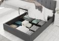 Hemsley Ottoman Plush Velvet Steel Compact Double Bed Frame Only