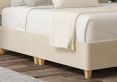 Henley Naples Cream Upholstered Single Headboard and Shallow Base On Legs