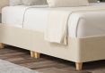 Henley Naples Cream Upholstered Compact Double Headboard and Shallow Base On Legs