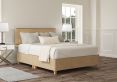 Henley Plush Mink Upholstered Compact Double Headboard and Shallow Base On Legs