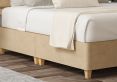 Henley Plush Mink Upholstered Double Headboard and Shallow Base On Legs