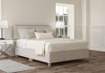 Henley Plush Silver Upholstered Compact Double Headboard and Shallow Base On Legs