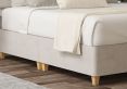 Henley Plush Silver Upholstered Compact Double Headboard and Shallow Base On Legs