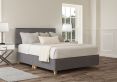 Henley Plush Steel Upholstered Compact Double Headboard and Shallow Base On Legs