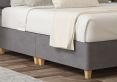 Henley Plush Steel Upholstered Single Headboard and Shallow Base On Legs