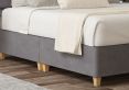 Henley Plush Steel Upholstered Double Headboard and Shallow Base On Legs