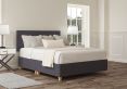 Henley Siera Denim Upholstered Double Headboard and Shallow Base On Legs