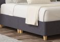 Henley Siera Denim Upholstered Compact Double Headboard and Shallow Base On Legs