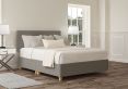 Henley Siera Silver Upholstered Double Headboard and Shallow Base On Legs