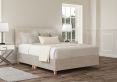 Henley Verona Silver Upholstered Compact Double Headboard and Shallow Base On Legs