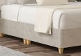 Henley Verona Silver Upholstered Compact Double Headboard and Shallow Base On Legs