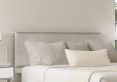 Henley Plush Silver Upholstered King Size Headboard and Non-Storage Base