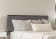 Henley Plush Steel Upholstered Compact Double Headboard and Side Lift Ottoman Base