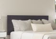 Henley Siera Denim Upholstered Compact Double Headboard and Shallow Base On Legs