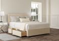 Henley Naples Cream Upholstered Double Headboard and Continental 2+2 Drawer Base