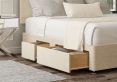 Henley Naples Cream Upholstered Compact Double Headboard and Continental 2+2 Drawer Base