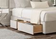 Henley Plush Silver Upholstered Double Headboard and Continental 2+2 Drawer Base