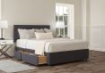Henley Siera Denim Upholstered Double Headboard and Continental 2+2 Drawer Base