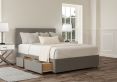 Henley Siera Silver Upholstered Double Headboard and Continental 2+2 Drawer Base