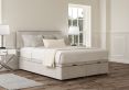Henley Plush Silver Upholstered Compact Double Headboard and end Lift Ottoman Base