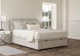 Henley Plush Silver Upholstered Single Headboard and end Lift Ottoman Base