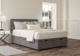 Henley Plush Steel Upholstered Compact Double Headboard and end Lift Ottoman Base