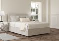 Henley Plush Silver Upholstered Compact Double Headboard and 2 Drawer Base