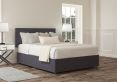 Henley Siera Denim Upholstered Compact Double Headboard and 2 Drawer Base