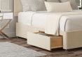 Henley Naples Cream Upholstered Compact Double Headboard and 2 Drawer Base