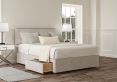 Henley Plush Silver Upholstered Double Headboard and 2 Drawer Base