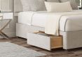 Henley Plush Silver Upholstered Double Headboard and 2 Drawer Base