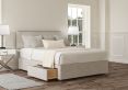 Henley Plush Silver Upholstered Compact Double Headboard and 2 Drawer Base