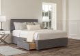 Henley Plush Steel Upholstered Double Headboard and 2 Drawer Base