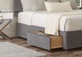 Henley Plush Steel Upholstered Double Headboard and 2 Drawer Base