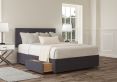 Henley Siera Denim Upholstered Compact Double Headboard and 2 Drawer Base