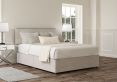 Henley Plush Silver Upholstered Compact Double Headboard and Non-Storage Base