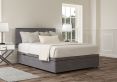 Henley Plush Steel Upholstered Compact Double Headboard and Side Lift Ottoman Base