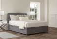 Henley Plush Steel Upholstered Super King Size Headboard and Side Lift Ottoman Base