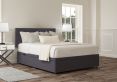 Henley Siera Denim Upholstered Compact Double Headboard and Side Lift Ottoman Base