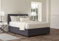 Henley Siera Denim Upholstered Double Headboard and Side Lift Ottoman Base