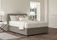 Henley Siera Silver Upholstered Compact Double Headboard and Side Lift Ottoman Base