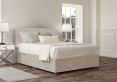 Henley Verona Silver Upholstered Compact Double Headboard and Side Lift Ottoman Base