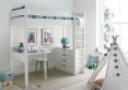 Modena High Sleeper Bed Frame Including Desk & 4 Drawer Chest