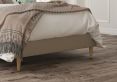 Lauren Upholstered Arran Natural Double Bed Frame With Beech Feet Only