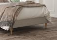 Lauren Upholstered Linea Fog Compact Double Bed Frame With Beech Feet Only