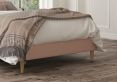 Lauren Upholstered Linea Powder Compact Double Bed Frame With Beech Feet Only