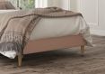 Lauren Upholstered Linea Powder Compact Double Bed Frame With Beech Feet Only