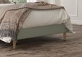 Lauren Upholstered Linea SeaBlue Bed Frame With Beech Feet