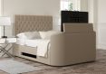 Claridge Upholstered Arran Natural Ottoman TV Bed - King Size Bed Frame Only